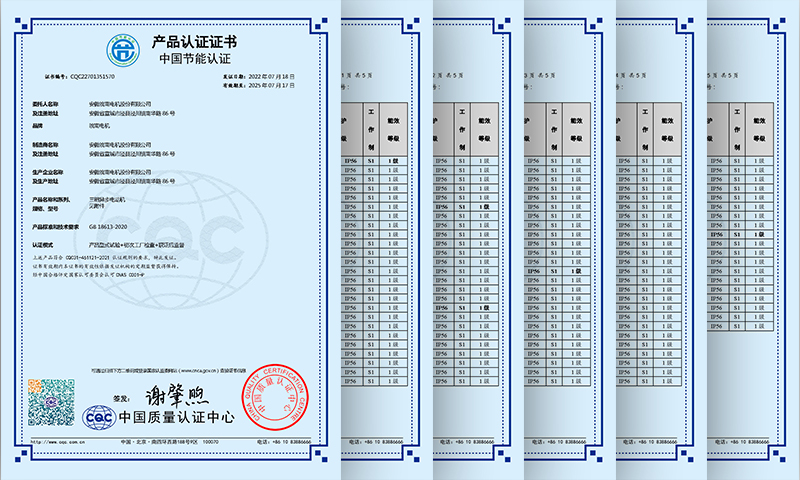 YE5電機(jī)1級(jí)能效證書(shū)